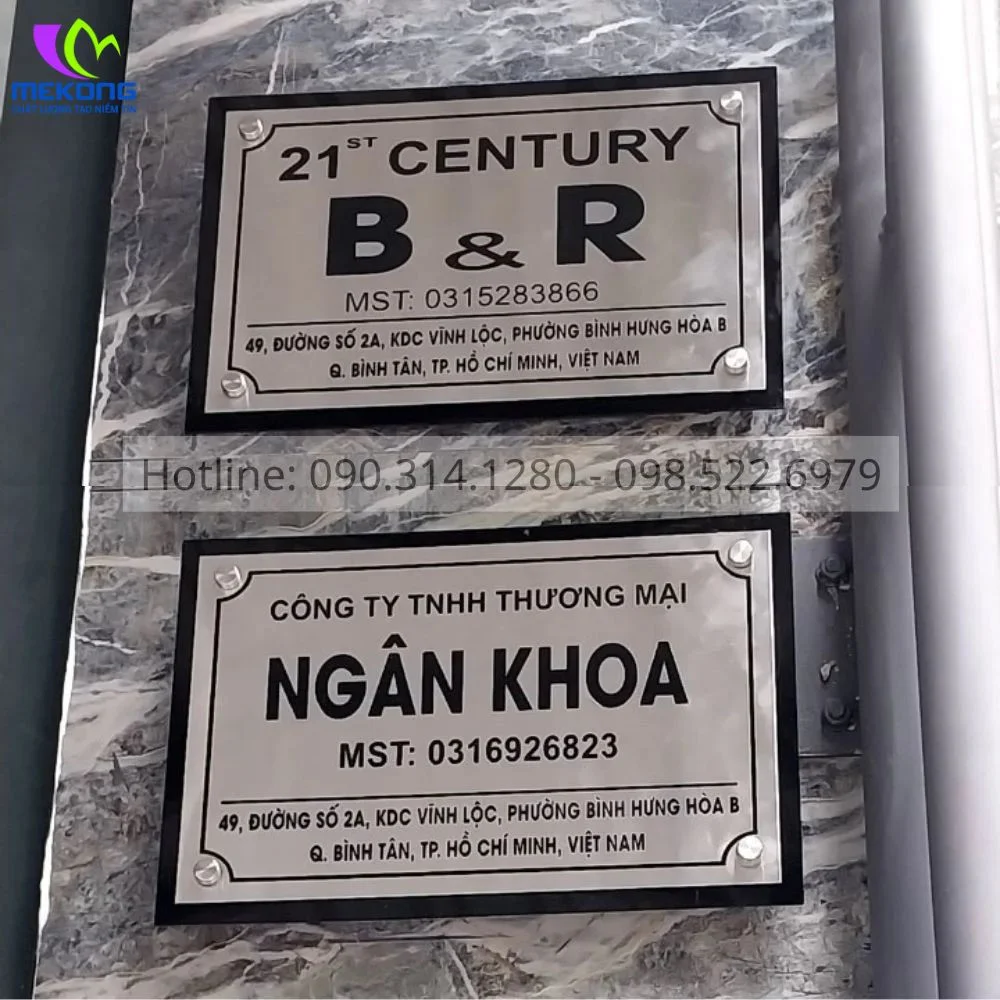 BẢNG CÔNG TY, SỐ NHÀ